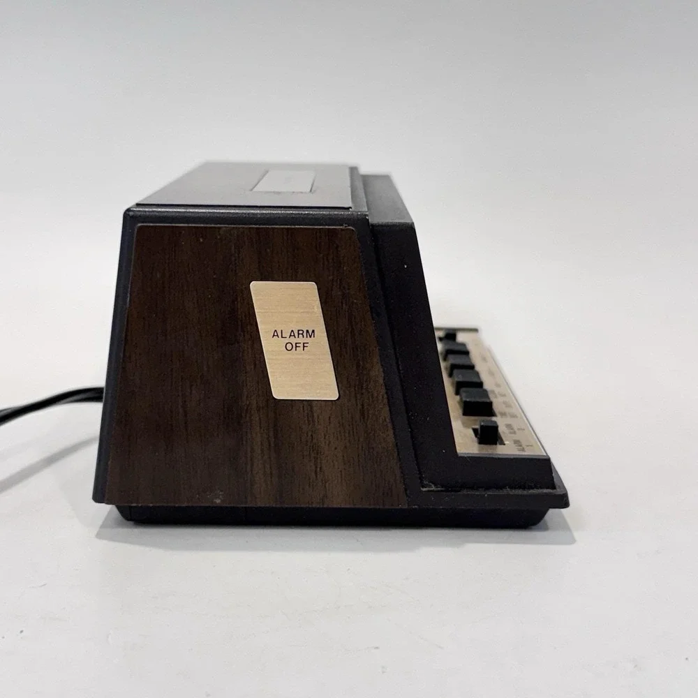 Vintage Sears Roebuck Tradition Alarm Clock Faux Woodgrain Model 47176 Hong Kong
